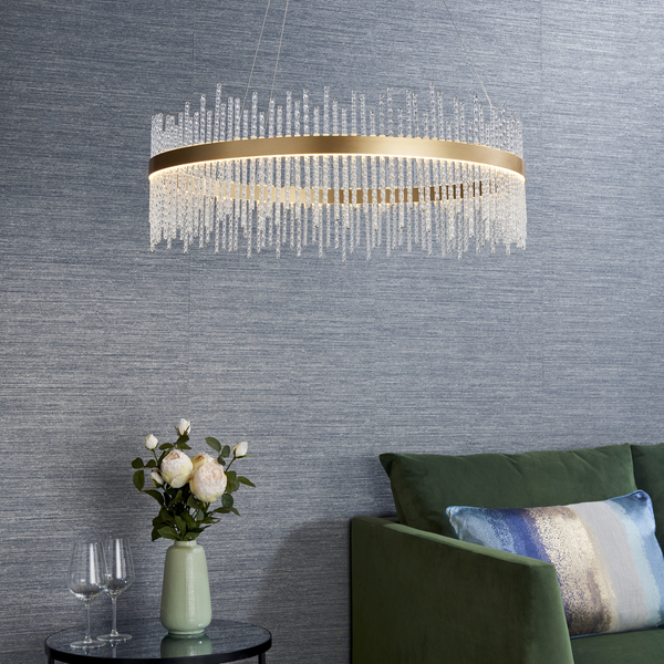 Żyrandol pierścień L&-181908 Light& do salonu glamour złoty