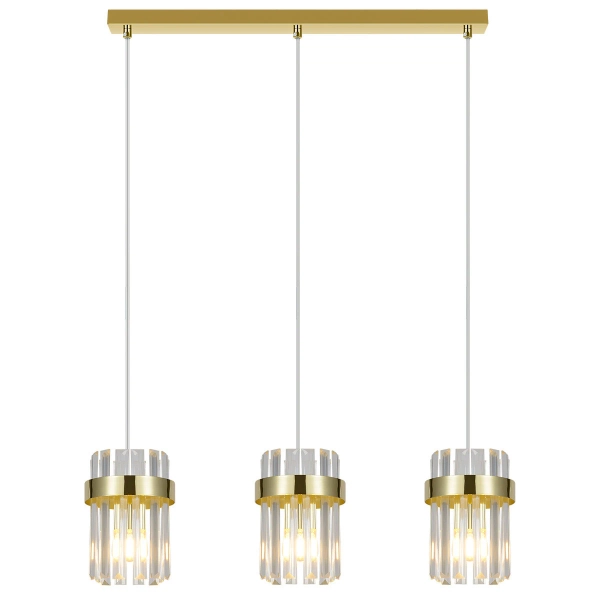 Lampa wisząca kryształowa Vetro LP-2910/3L GD potrójna nad stół złota