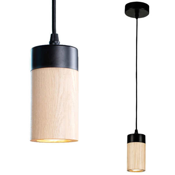 Drewniana LAMPA wisząca ANNICK 1419104 Britop loftowa OPRAWA zwis tuba