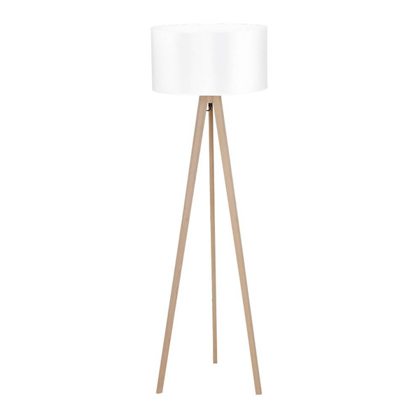 Podłogowa lampa Tripod Wood AZ3013+AZ3014 na trójnogu drewniana biała