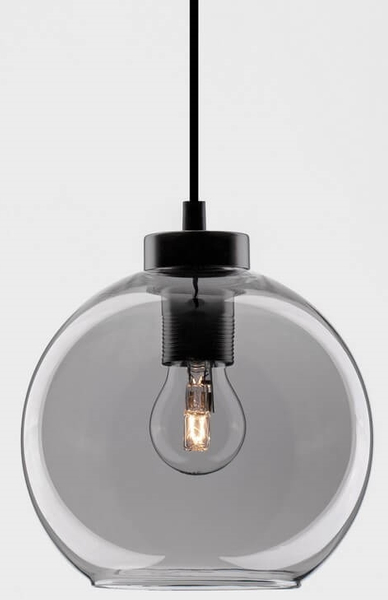 Wisząca lampa sypialniana Repos kula czarna przydymiona
