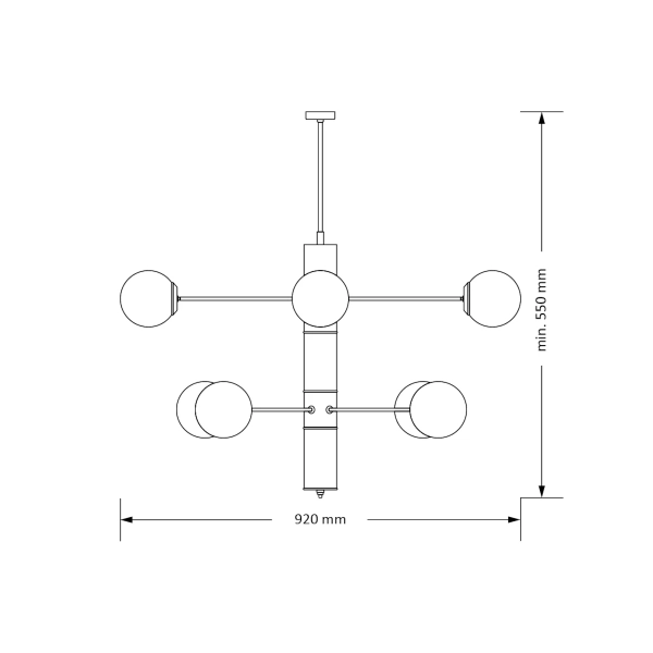 Wisząca lampa molekułowa Ultimo ULT-ZW-8 (Z) biała złoty połysk