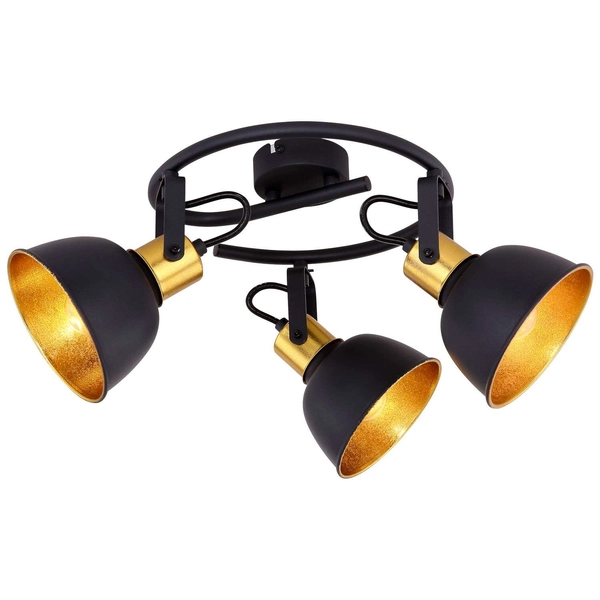 Lampa sufitowa FILLO 54655-3 Globo spirala retro czarna złota