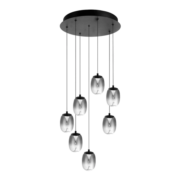 Kaskadowa lampa wisząca PAMELA AZ6270 LED 35W 3000K przydymiona czarna
