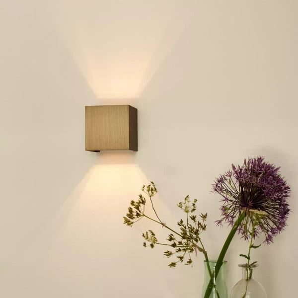 Metalowy ścienny kinkiet XIO 09217/04/97 Lucide kwadratowy mosiądz