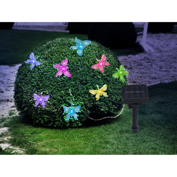 Solarna dekoracja motylki 4,6m 33706-10 Globo 10 LED RGB 0,06W multikolor