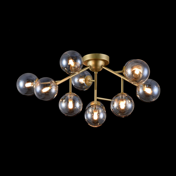 Modernistyczna LAMPA sufitowa DALLAS MOD545PL-12G Maytoni plafoniera OPRAWA metalowa plafon kule balls złote bursztynowe