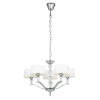 Lampa wisząca z abażurkami Fiennes FIENNES-5NI na łańcuchu chrom biały