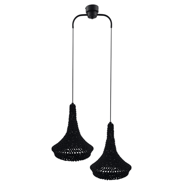 Wisząca lampa hampton Mahaka 5173 Shilo ażurowa do jadalni czarna