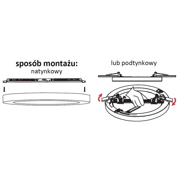 LAMPA sufitowa YORK LP-330/1C 4BK Light Prestige metalowa OPRAWA wpust LED 24W 4000K okrągły czarny