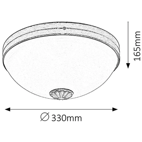 Sufitowa LAMPA plafon ORCHIDEA 8558 Rabalux szklana OPRAWA plafon okrągły w stylu angielskim brąz biały