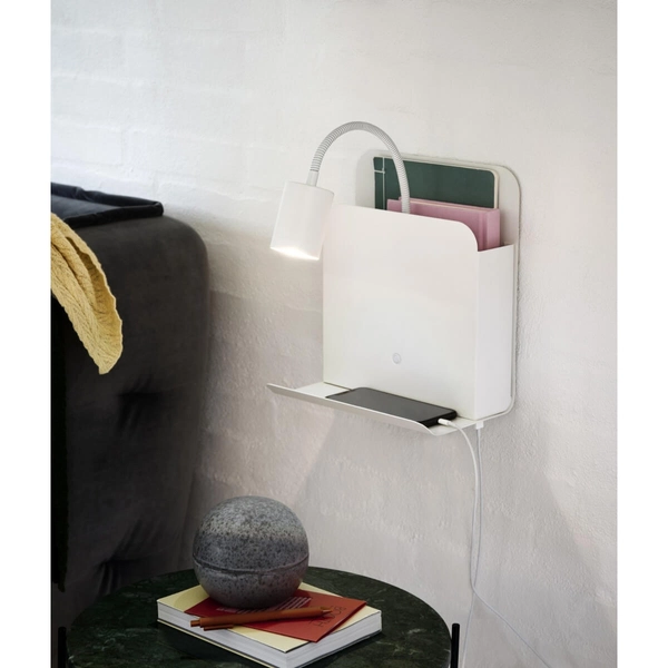 Kinkiet ścienny na peszlu Roomi 2112551001 z półką regulowany biały