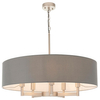 Abażurowy żyrandol L&-181002 Light& na łańcuchu nikiel szary