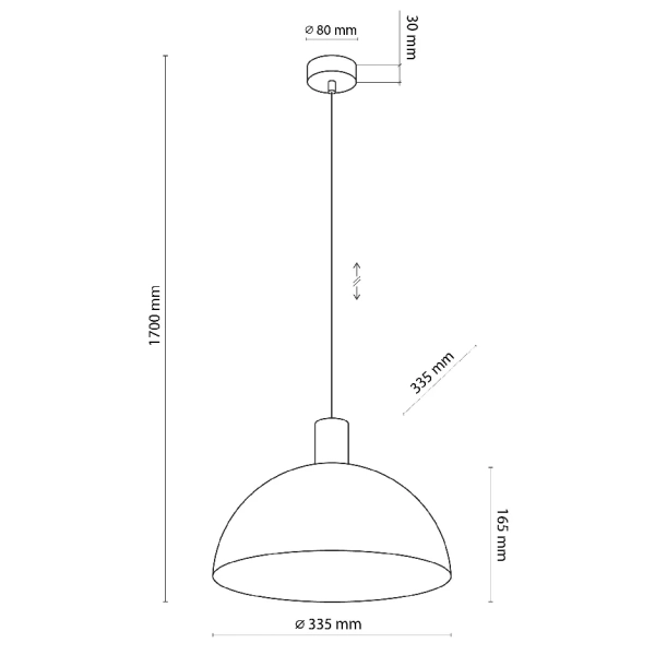 Wisząca nad stół lampa Oslo Sabia 11010 okrągły abażur beżowy