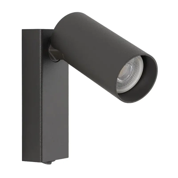 Metalowa lampa ścienna FOURTY 11766 regulowana tuba jedwabisty grafit