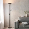 Stojąca lampa do sypialni Rome ROME-BC metalowa czarna chrom