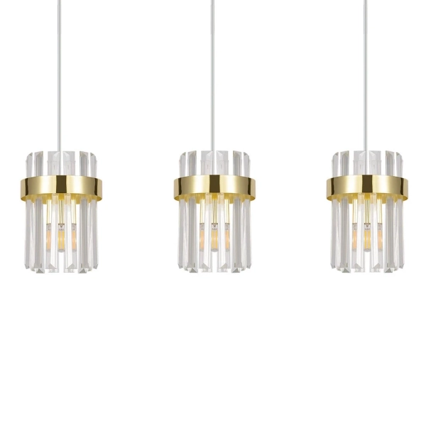 Lampa wisząca kryształowa Vetro LP-2910/3L GD potrójna nad stół złota
