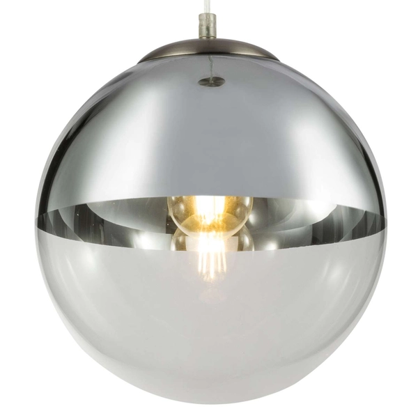 LAMPA wisząca VARUS 15852 Globo szklana OPRAWA zwis kula ball chrom przezroczysta