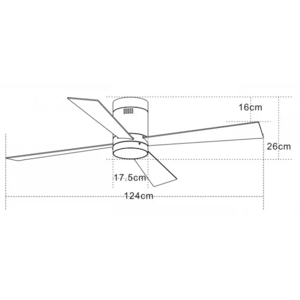 Wentylator sufitowy do jadalni 19137 LED 15W 3000-6000K drewniany biały