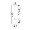 Szklana wisząca lampa VAZENDO LE45115 LED 6W 3000K czarny szary