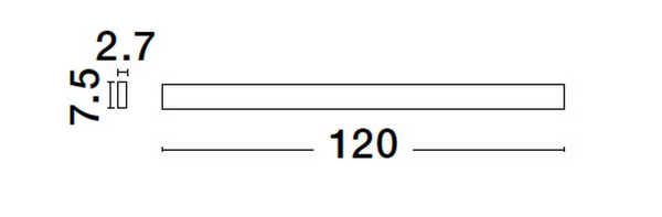 Ścienna lampa DURANGO LE42854 nowoczesna listwa LED 44W 3000K czarna