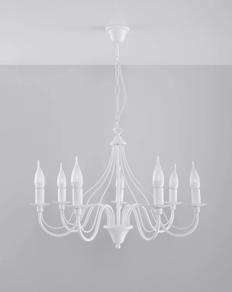 Żyrandol LAMPA wisząca SL.0215 klasyczna OPRAWA świecznikowa ZWIS na łańcuchu maria teresa biały