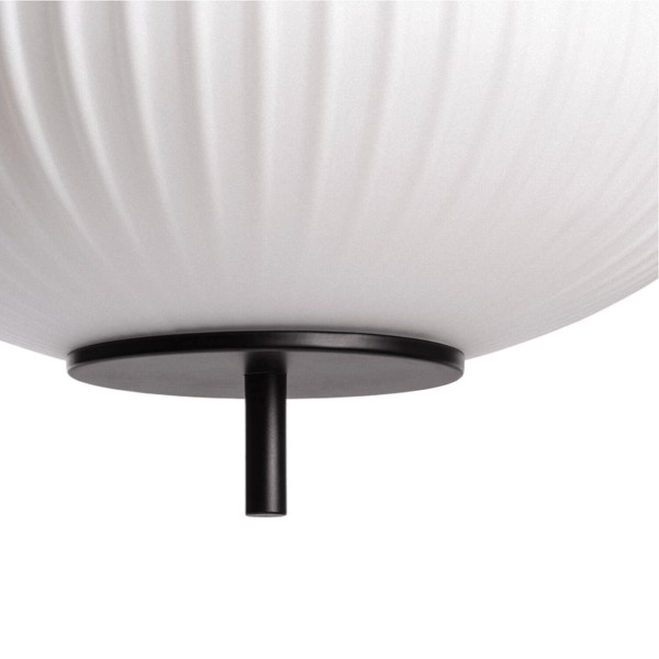 Lampa wisząca ryflowana Culaccino ABR-LWS-CUC-C szklany czarna biała