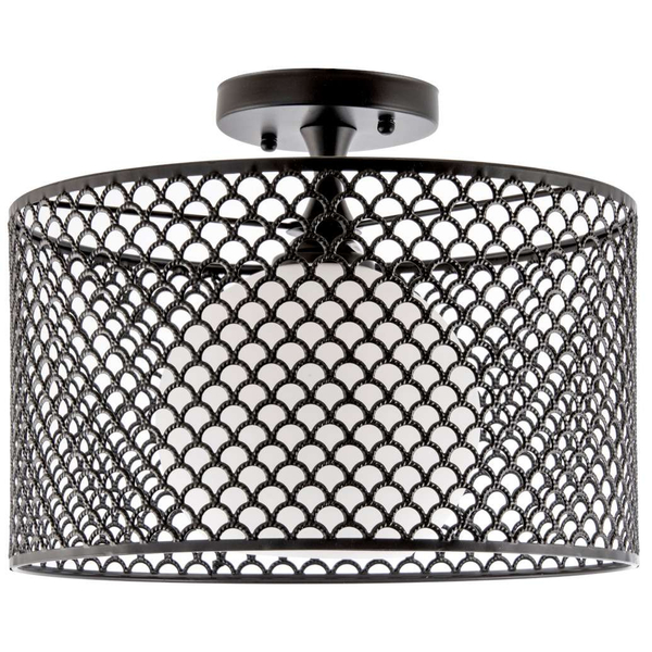 LAMPA sufitowa VEN N2098/1H metalowa OPRAWA plafon ażurowy czarny