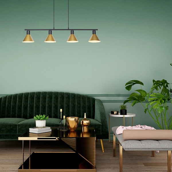 Wisząca lampa nowoczesna Alvaro 3160 do jadalni nad stół czarna złota