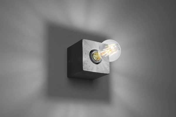 Kinkiet LAMPA ścienna SL.0682 loftowa OPRAWA kostka cube betonowa szara