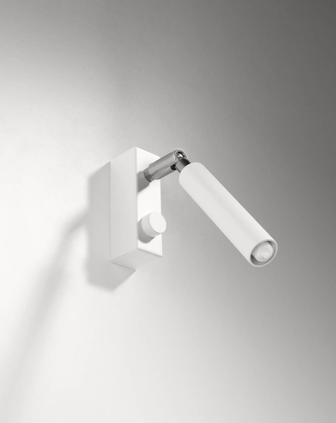 Ścienna LAMPA kinkiet SL.0902 metalowa OPRAWA industrialna tuba regulowana biała