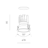 Podtynkowa wpustowa lampa sufitowa HOLLOW biała LED 8,5W 3000K IP44 38053-M930-WW-00-13