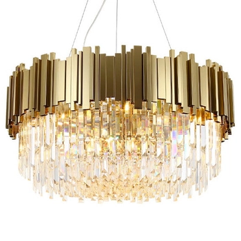 Kryształowy żyrandol pokojowy CGPIPCRYSTBRASS60 mosiądz