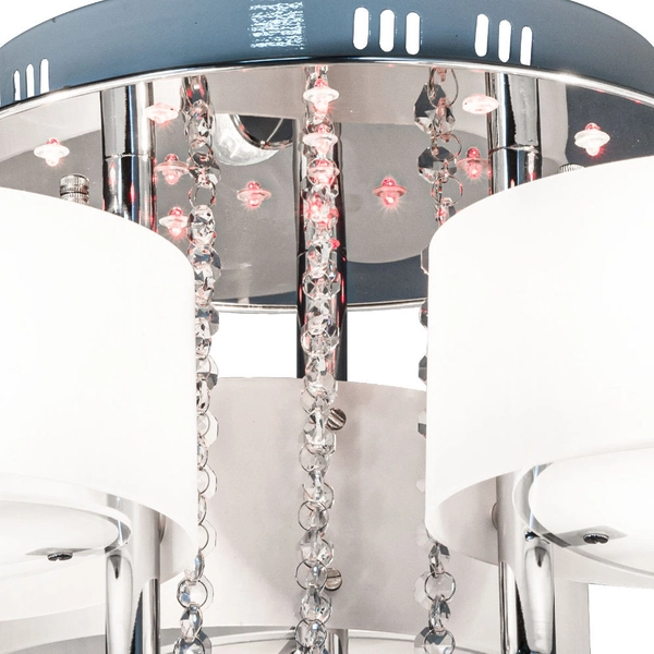 Sufitowa LAMPA glamour DRS8006/3 8C LED 180W Elem metalowa OPRAWA crystal z pilotem chrom biała