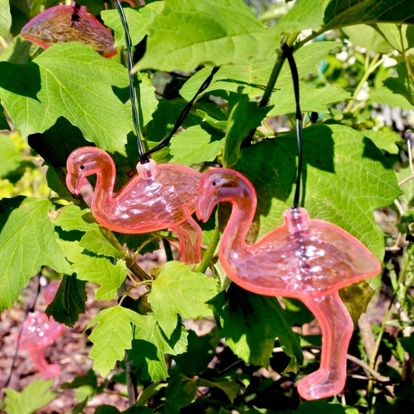 Dekoracyjna girlanda solarna różowe flamingi 10 LED 6m IP44 zimna