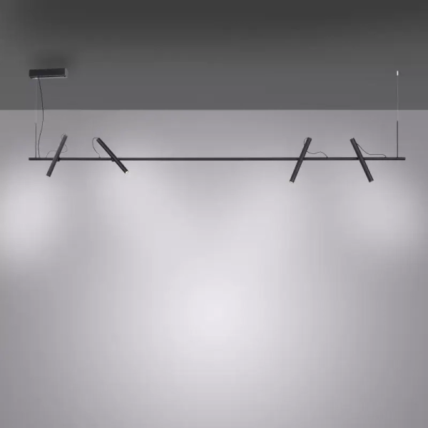 Lampa wisząca PURE-TUTUA czarna LED 28W 3000K do salonu nad stół tuby 2024-18