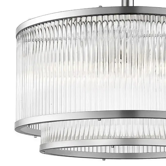 Lampa sufitowa SERGIO C0528-05H-F4AC okrągła klasyczna szklana srebrna