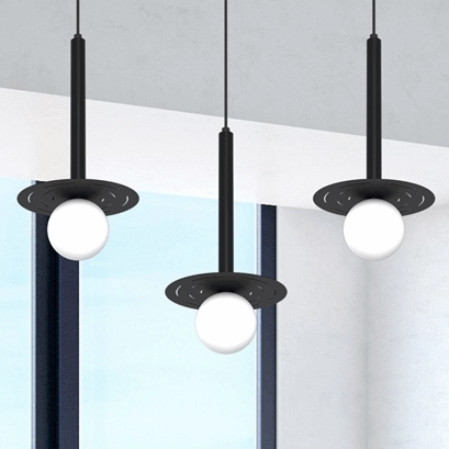 Stylowa wisząca lampa Futura MLP8914 szklane klosze czarna