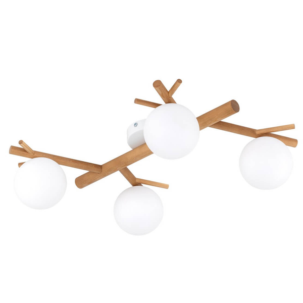 Lampa sufitowa jadalniana Sheron 5309 japandi balls biały drewniany