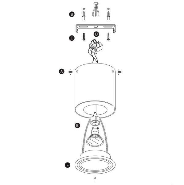 Downlight LAMPA sufitowa TUBE 22952/01/12 Lucide metalowa OPRAWA tuba satynowy chrom