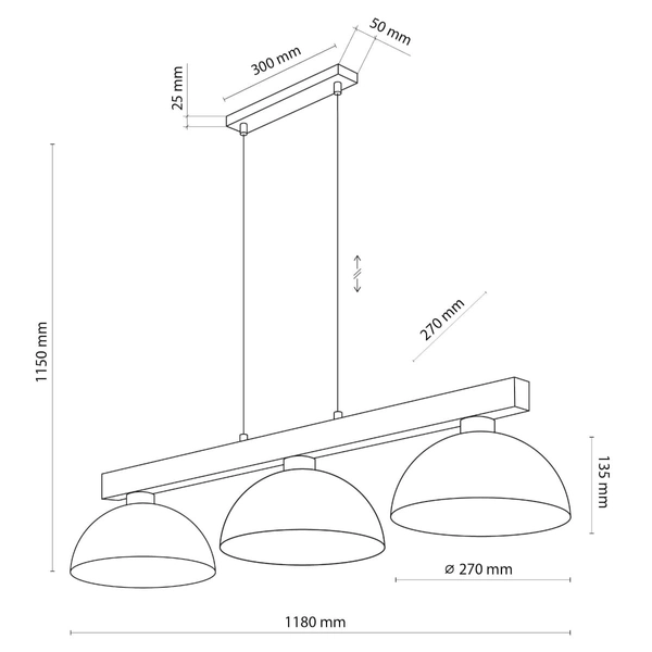 Lampa wisząca skandynawska Oslo 4712 TK Lighting drewniana potrójna biała