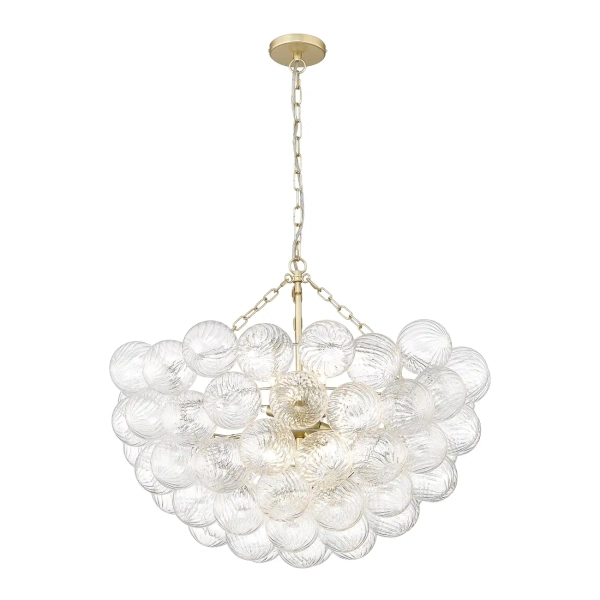 Lampa wisząca molekułowa COMO złoty mat metalowa szklana 13xG9 do jadalni P13569AM