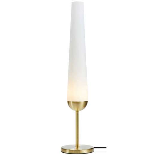 Stołowa lampka tuba BERN 107904 Markslojd modernistyczna szkło białe mosiądz