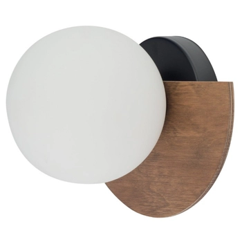 Kinkiet okrągły MIRROR ścienna lampa do przedpokoju biała brązowa