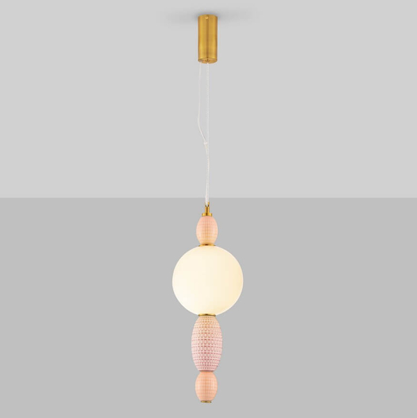 Zwisająca lampa do jadalni JOAQUIN LE44546 LED 12W 3000K kula złota różowa biała