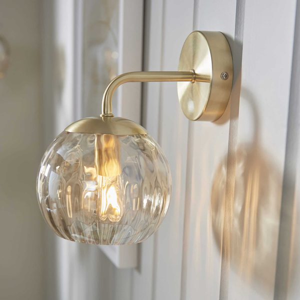 Szklana lampa ścienna Dimple 91970 Endon kulisty złoty przezroczysty