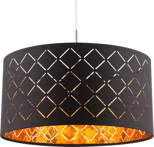 Wisząca lampa Clarke 15229H okrągła ażurowa czarna złota