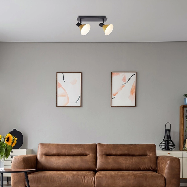 Kuchenna lampa sufitowa Alvaro 3158 regulowana nad stół czarna złota