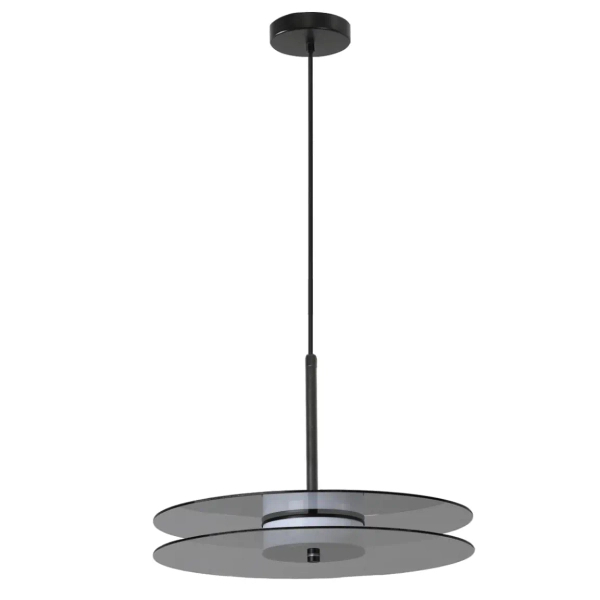 Szklana wisząca lampa Casy LP-3176/1P L SM LED 8W CCT przydymiona czarny