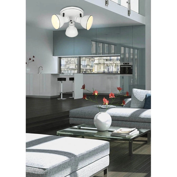 Metalowa lampa sufitowa Zumba 98-72160 reflektory czarna biała